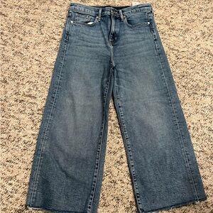 Banana Republic premium denim high rise,wide leg, cropped jeans